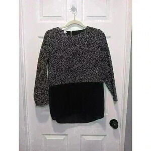 NWT Lian Yi Fang black fancy Top 3/4‎ sleeves size woman Large